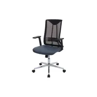 fauteuil de bureau mendler chaise de bureau hwc-j53 ergonomique similicuir bleu-gris