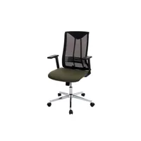 fauteuil de bureau mendler chaise de bureau hwc-j53 ergonomique similicuir vert-olive