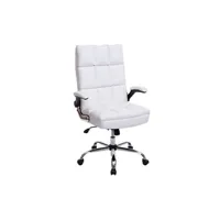 fauteuil de bureau mendler chaise de bureau hwc-j21 réglable en hauteur similicuir blanc
