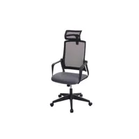 fauteuil de bureau mendler chaise de bureau hwc-j52 appui-tête ergonomique similicuir gris