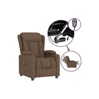 fauteuil de jardin vidaxl fauteuil inclinable électrique marron tissu