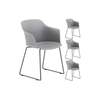 chaise de jardin idimex lot de 4 chaises de jardin foro en plastique gris