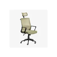fauteuil de bureau sklum chaise de bureau avec roulettes et appui-tête teill black vert bambou 117,5 - 125 cm