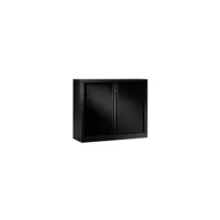 armoire vinco armoire hauteur comptoir à rideaux monoblocs eco-conçues 100 x 120 cm noir-noir - noir -