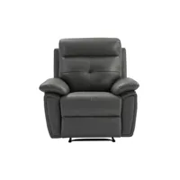 fauteuil de relaxation vente-unique.com fauteuil relax en cuir gris vineta