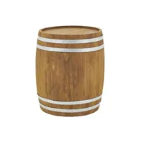 table d'appoint aubry gaspard - tonneau en bois vieilli