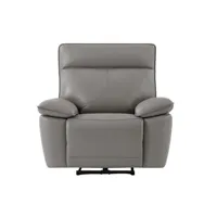 fauteuil de relaxation vente-unique.com fauteuil relax électrique en cuir de vachette gris novena