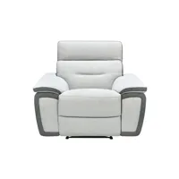 fauteuil de relaxation vente-unique.com fauteuil relax en microfibre bicolore anthracite et gris clair parua