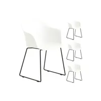 chaise de jardin idimex lot de 4 chaises de jardin foro en plastique blanc