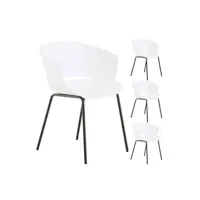 chaise de jardin idimex lot de 4 chaises de jardin nivel en plastique blanc