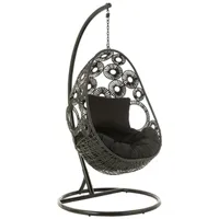 fauteuil de salon non renseigné fauteuil suspendu avec coussins métal et roseau noir bula