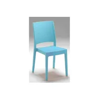 fauteuil de bureau areta lot de 4 chaises de jardin flora - 52 x 46 x h 86 cm - azur