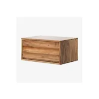 table de chevet sklum table de nuit flottante en bois d'acacia petter brun acacia 26,5 cm