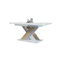 table à manger habitat et jardin table repas extensible "bronx" - 140/180 x 80 x 75 cm - blanc brillant/sonoma
