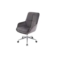 chaise de bureau hwc-j64 avec accoudoirs réglable en hauteur velours gris foncé
