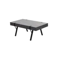 table basse hwc-l54 métal 43x110x60cm aspect marbre gris