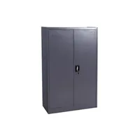 armoire de bureau mendler armoire à dossiers hwc-h17 verrouillables métal 140x90x40cm gris foncé