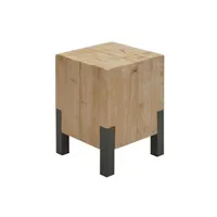 table d'appoint mendler table d'appoint hwc-l76b industrial métal bois massif 46x32x32cm nature