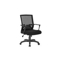 fauteuil de bureau helloshop26 chaise de bureau avec accoudoir et fonction bascule en nylon noir 19_0000148