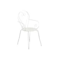 bar, tabouret de jardin generique lot de 4 fauteuils de jardin romantique empilable en fer forgé blanc