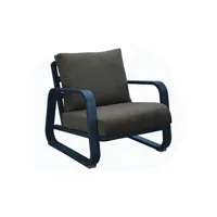 fauteuil détente antonino sofa en aluminium/coussins - bleu/gris