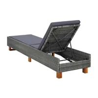 chaise longue - transat vente-unique.com transat bain de soleil avec coussin résine tressée gris 02_0012200