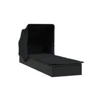 chaise longue - transat vente-unique.com transat chaise longue bain de soleil avec toit pliable 213 x 63 x 97 cm résine tressée noir 02_0012209