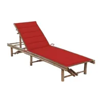transat chaise longue bain de soleil lit de jardin terrasse meuble d'extérieur avec coussin bambou 02_0012294
