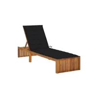 transat chaise longue bain de soleil lit de jardin terrasse meuble d'extérieur avec coussin bois d'acacia solide 02_0012337