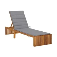 transat chaise longue bain de soleil lit de jardin terrasse meuble d'extérieur avec coussin bois d'acacia solide 02_0012341