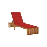 transat chaise longue bain de soleil lit de jardin terrasse meuble d'extérieur avec coussin bois d'acacia solide 02_0012345