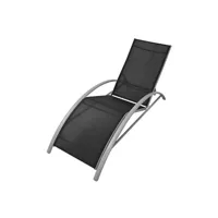 chaise longue - transat vente-unique.com chaises longues transat bain de soleil 156 x 60 x 89 cm en aluminium noir 02_0011926