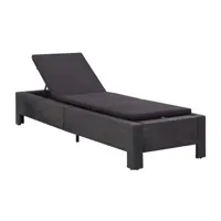 chaise longue - transat vente-unique.com transat chaise longue bain de soleil bain de soleil avec coussin résine tressée noir 02_0012198