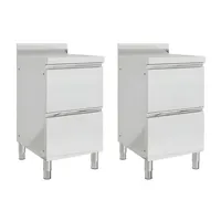 buffet de cuisine vente-unique.com lot de 2 armoires de cuisine commerciale 96 cm avec 2 tiroirs acier inoxydable 02_0000007