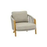 fauteuil de jardin proloisirs fauteuil lounge even en aluminium/rope - 81 x 88 x 66 cm - teck