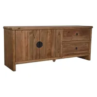 meubles tv pegane meuble tv en bois recyclé coloris naturel - longueur 156 x profondeur 44 x hauteur 65 cm --