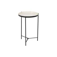 table de jardin bigbuy table d'appoint 40,5 x 40,5 x 60,5 cm noir crème fer