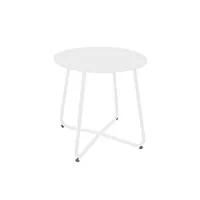 table de jardin bigbuy table d'appoint luna acier blanc 45 x 45 cm