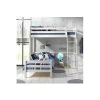 lit mezzanine altobuy sleepy - lit mezzanine 90x200cm blanc avec lit 90x200cm -