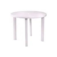 table de jardin bigbuy table blanc extérieur ronde