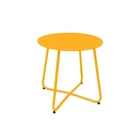 table de jardin bigbuy table d'appoint luna acier 45 x 45 cm moutarde