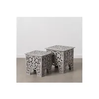 table de jardin bigbuy table d'appoint 45 x 45 x 47 cm gris dmf