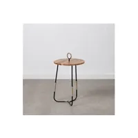 table de jardin bigbuy table d'appoint 40,5 x 40,5 x 66 cm naturel noir bois fer