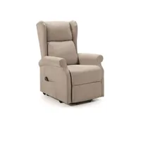 fauteuil de relaxation pegane fauteuil relax électrique releveur en tissu couleur crème - longueur 73 x profondeur 90 x hauteur 110 cm - -