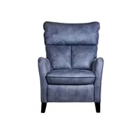fauteuil de relaxation pegane fauteuil relax manuel en microfibre couleur bleu - longueur 76 x profondeur 90 x hauteur 108 cm - -