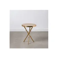 table de jardin bigbuy table d'appoint doré métal aluminium 41 x 41 x 52 cm