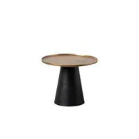 table de jardin bigbuy table d'appoint 59 x 59 x 46 cm noir doré aluminium