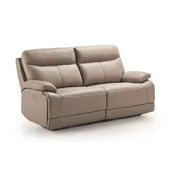 ensemble canapé de 3 places (2 relax électriques) + canapé de 2 places fixes en cuir/pvc couleur gris - -