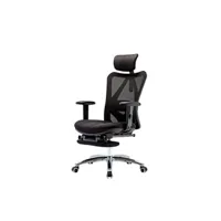 chaise de bureau sihoo ergonomique charge maximale 150kg avec repose-pieds noir