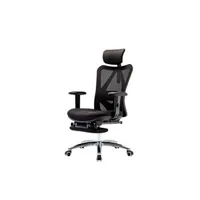 chaise de bureau hwc-j86 charge max. 150kg avec repose-pieds, noir